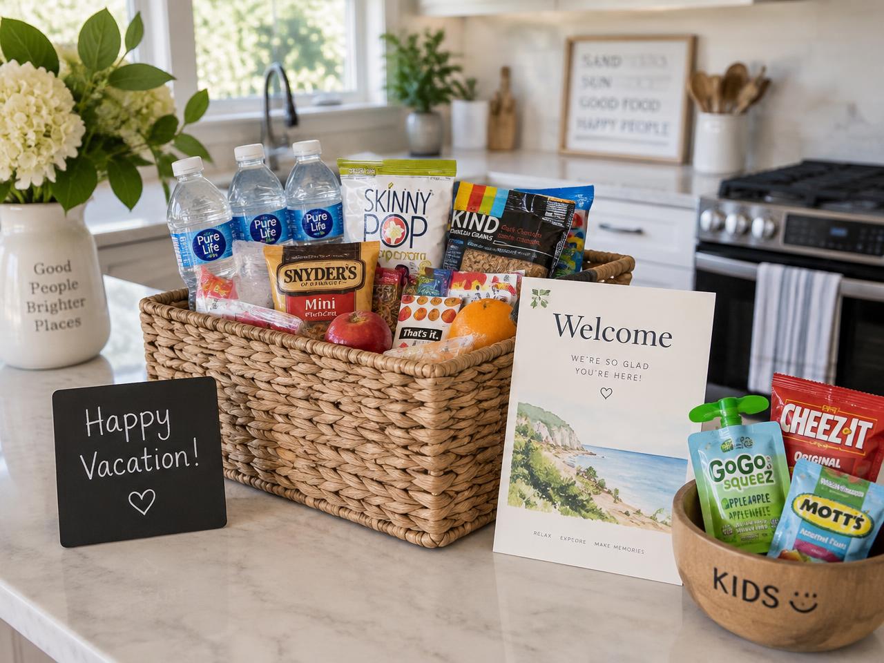 Family Welcome welcome setup prepared inside a vacation rental